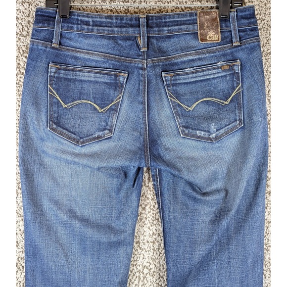 Cult of Individuality Bootcut Jeans Womens Size 31x33.5 (Tag 28) Blue Distressed - Picture 1 of 16